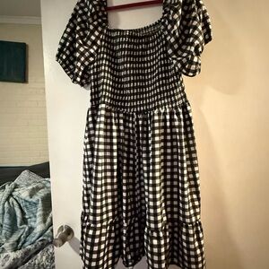 Amazon Black and White Checkered Dress